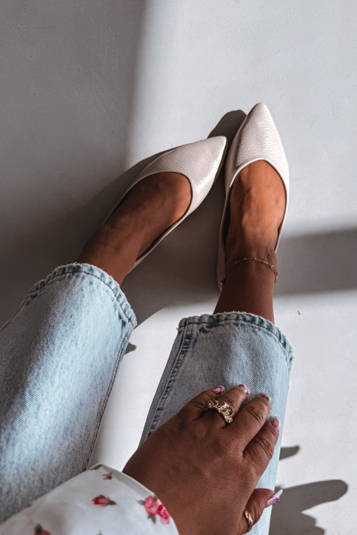 Beige Eco Leather Ballerinas Nelisa