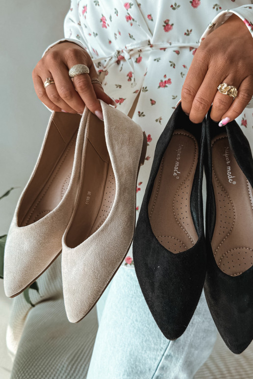 Lelisa Beige Eco Suede Flats