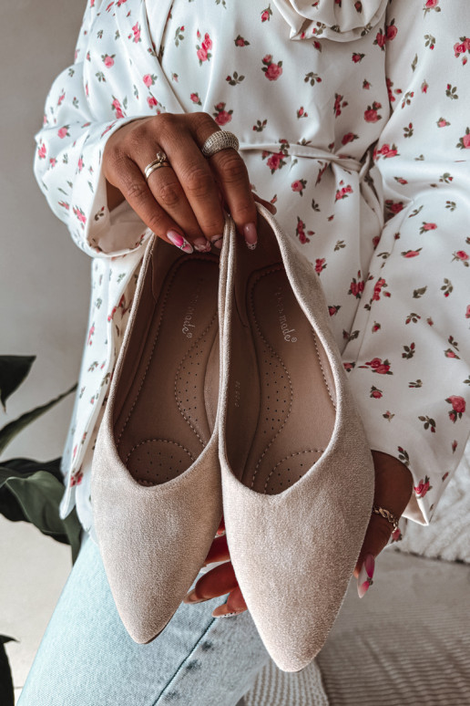 Lelisa Beige Eco Suede Flats