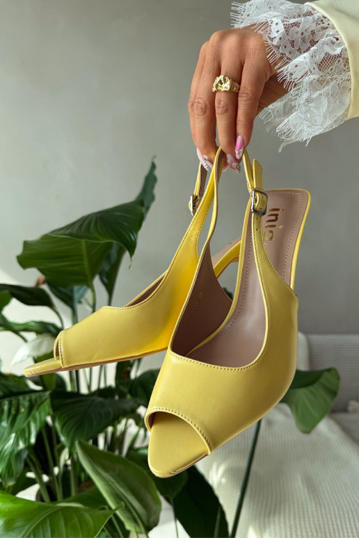 Women's High Heel Yellow Sandals Sevina