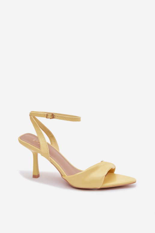 Women's High Heel Sandals Made of Eco Leather Yellow Sedira