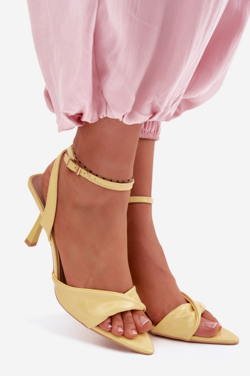 Women's High Heel Sandals Made of Eco Leather Yellow Sedira