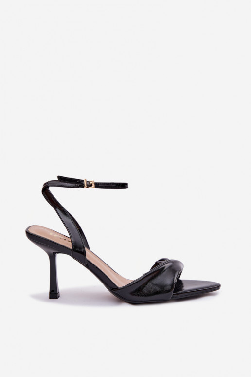 Women's High Heel Sandals Made of Eco Leather Black Sedira