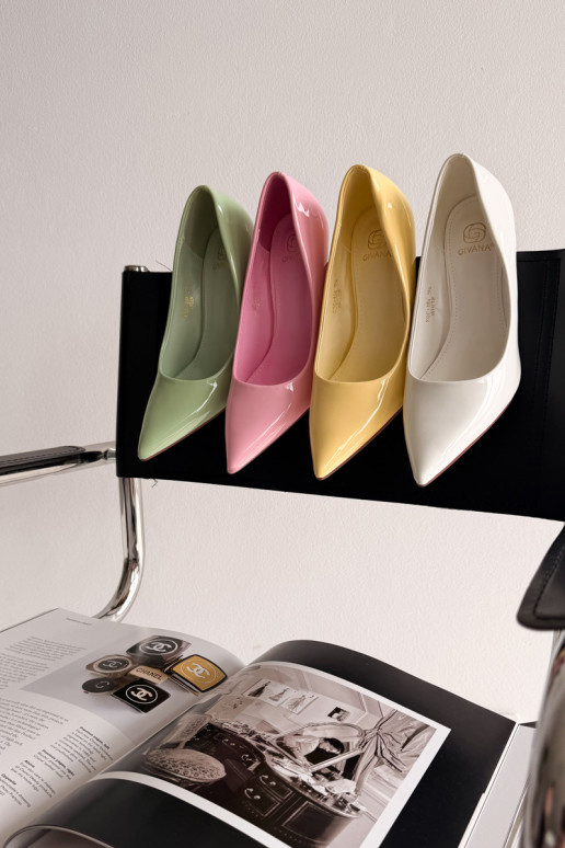 Classic Patent Leather High Heels Pink Imitation Leather Odira