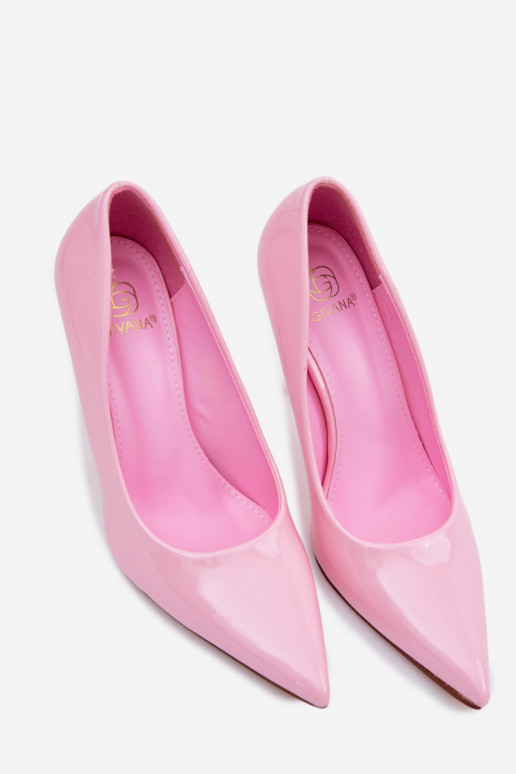 Classic Patent Leather High Heels Pink Imitation Leather Odira