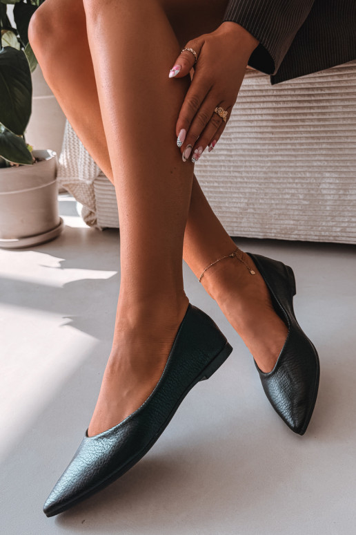 Black Eco Leather Ballerinas Nelisa