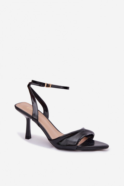 Women's High Heel Sandals Made of Eco Leather Black Sedira