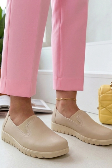 Beżowe Wsuwane Półbuty Na...