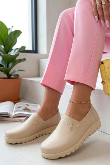 Beżowe Wsuwane Półbuty Na... 2