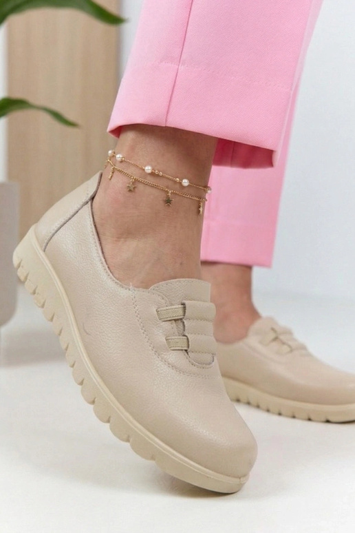 Beżowe Wsuwane Półbuty Na Niskiej...