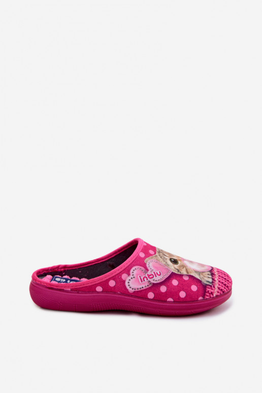 Women's Cat Pink Slippers with Rubber Inblu EC000093