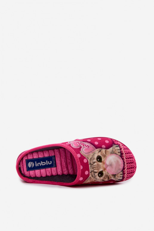 Women's Cat Pink Slippers with Rubber Inblu EC000093