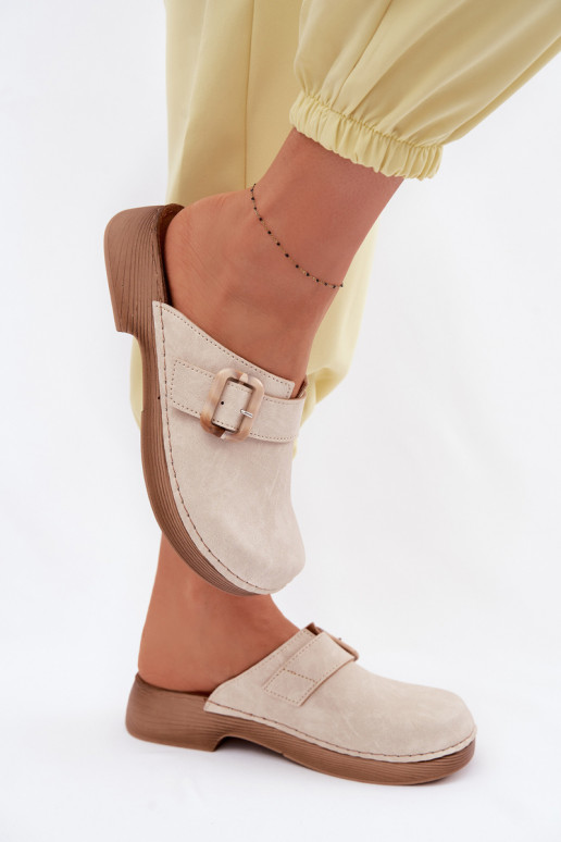 Women's Clogs with Buckle Inblu TF000003 Light Beige
