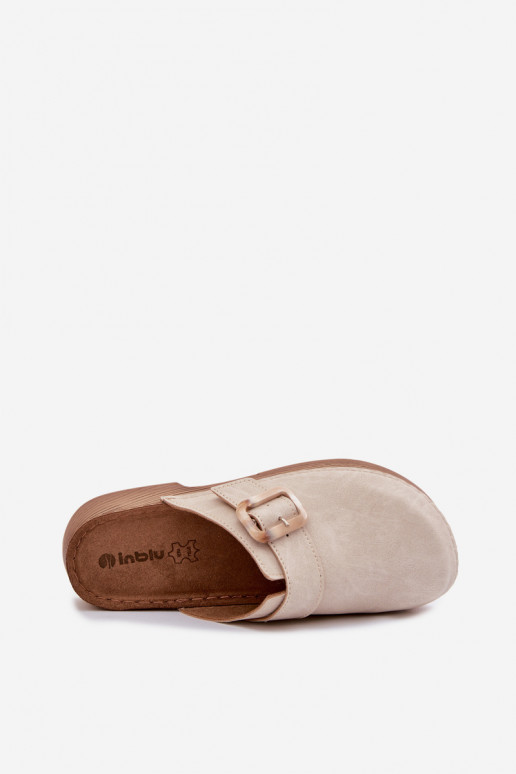 Women's Clogs with Buckle Inblu TF000003 Light Beige