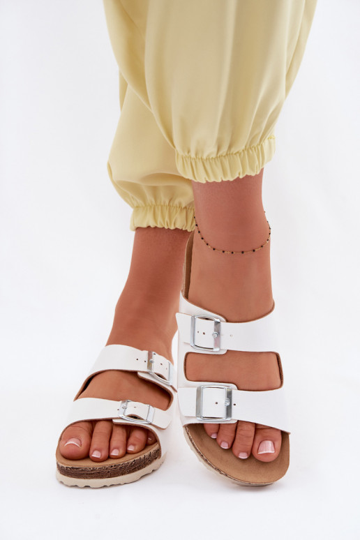 Klapki DamskiewithKlamrami Inblu NM000039 Białe