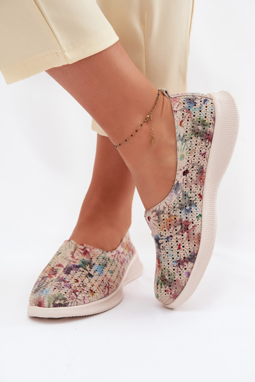 Suede Perforated Women's Loafers Multicolor Eliva
