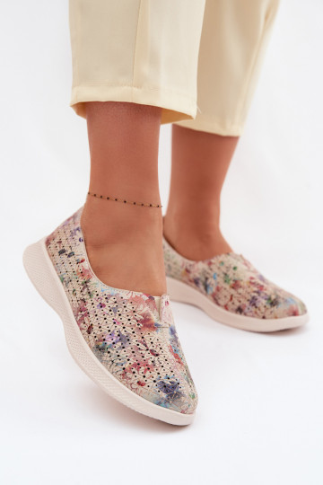 Suede Perforated Women's Loafers Multicolor Eliva 2
