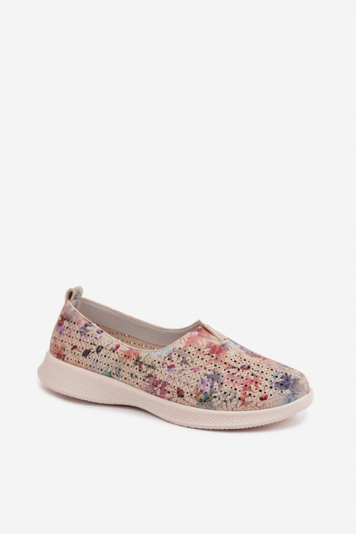 Suede Perforated Women's Loafers Multicolor Eliva