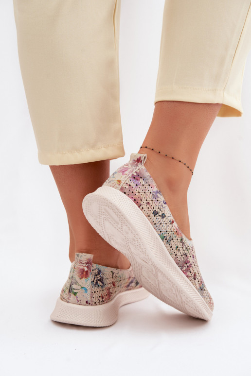 Suede Perforated Women's Loafers Multicolor Eliva