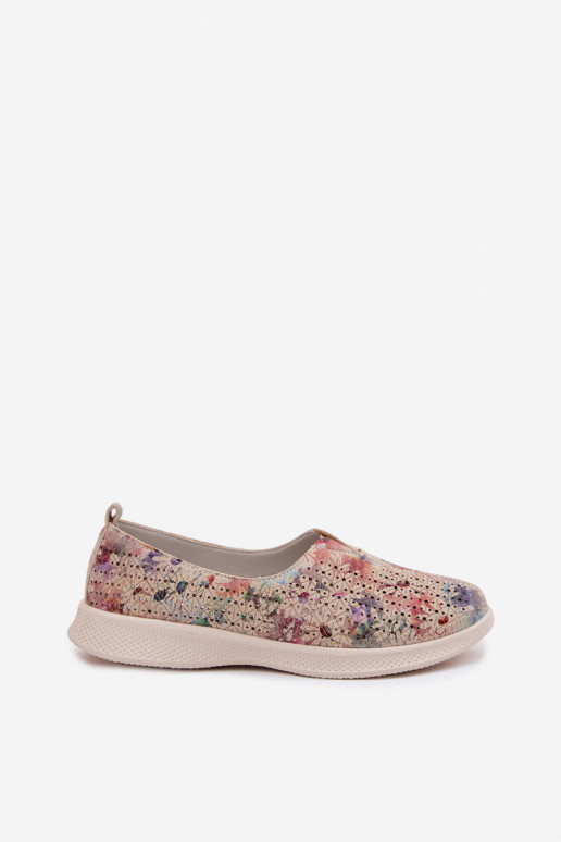 Suede Perforated Women's Loafers Multicolor Eliva