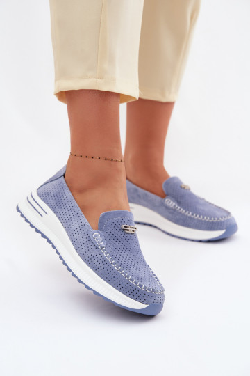 Women's Suede Loafers Blue Demela