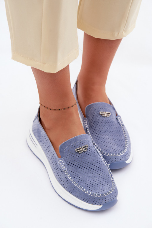 Women's Suede Loafers Blue Demela