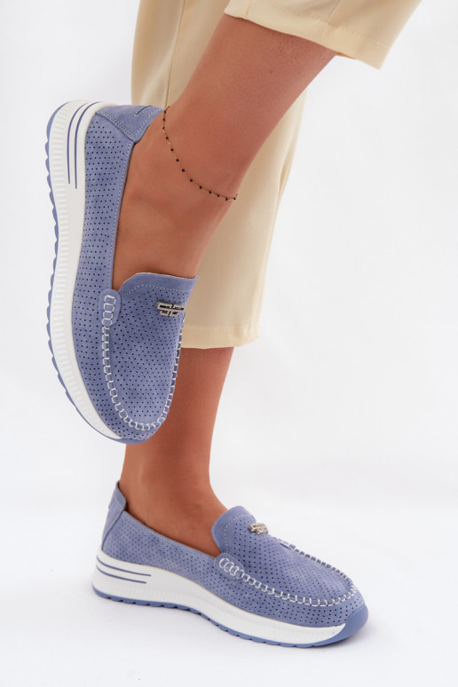 Women's Suede Loafers Blue Demela