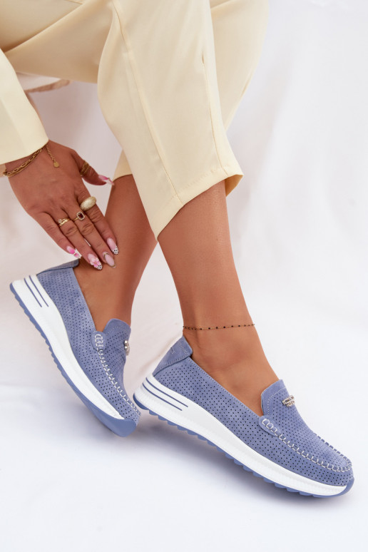 Women's Suede Loafers Blue Demela