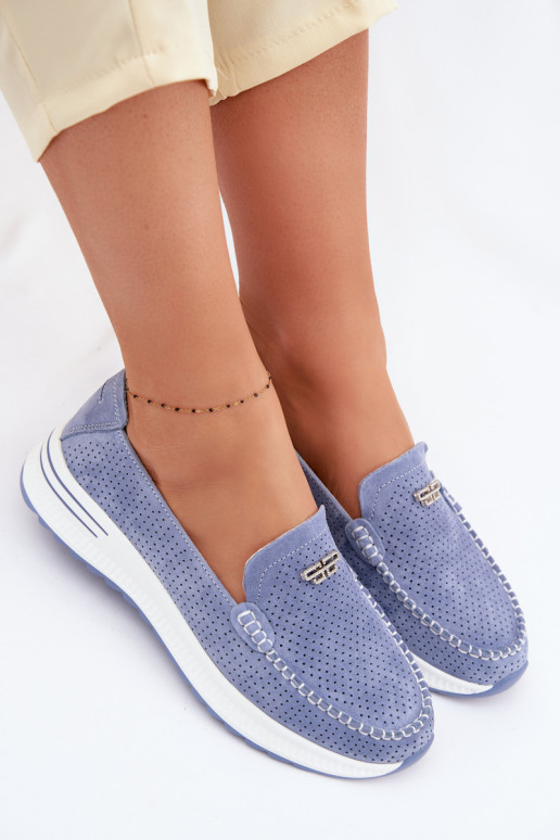 Women's Suede Loafers Blue Demela