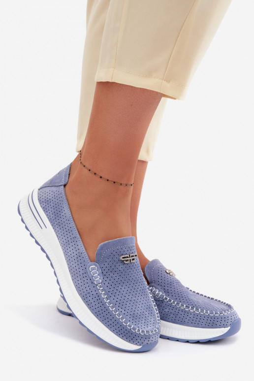 Women's Suede Loafers Blue Demela