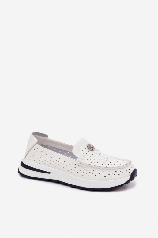 Women's Perforated Leather Loafers Kemela