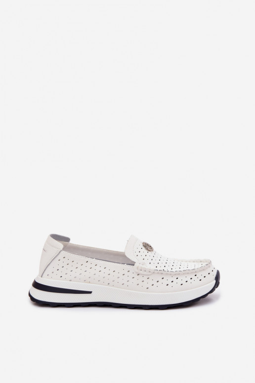 Women's Perforated Leather Loafers Kemela