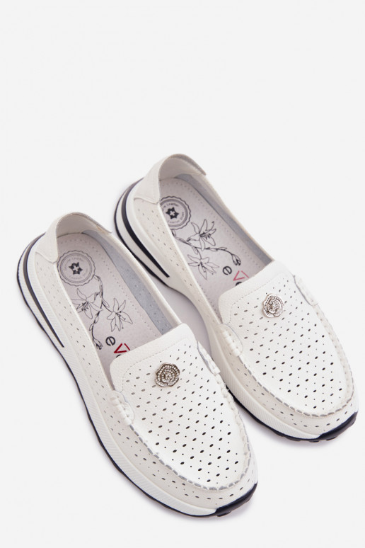 Women's Perforated Leather Loafers Kemela