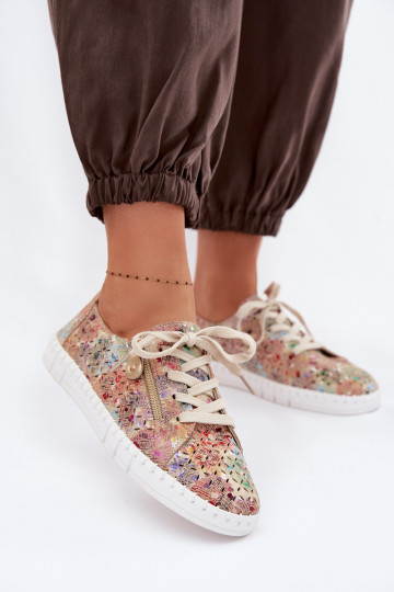 Openwork Shoes Made of Natural Suede Multicolor Kamelia