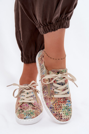 Openwork Shoes Made of Natural Suede Multicolor Kamelia 2