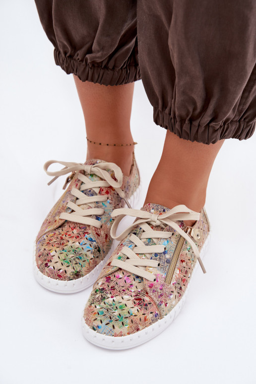 Openwork Shoes Made of Natural Suede Multicolor Kamelia