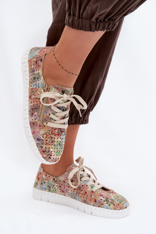Openwork Shoes Made of Natural Suede Multicolor Kamelia