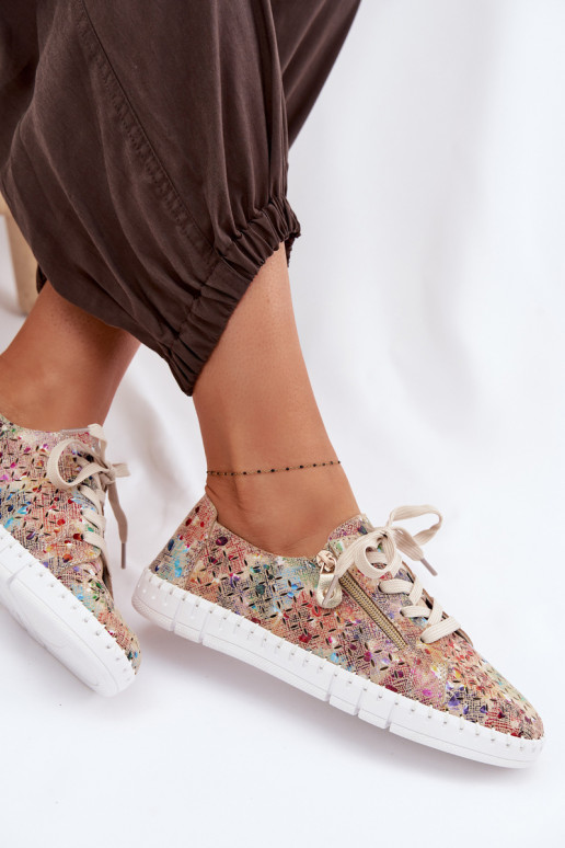 Openwork Shoes Made of Natural Suede Multicolor Kamelia