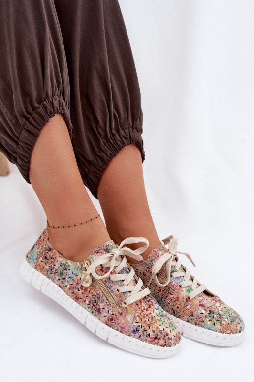 Openwork Shoes Made of Natural Suede Multicolor Kamelia