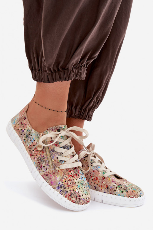 Openwork Shoes Made of Natural Suede Multicolor Kamelia