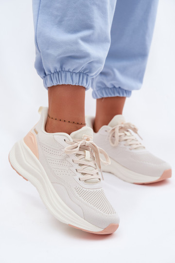 Buty Sportowe Damskie Na Platformie Beżowe Gelirae 2