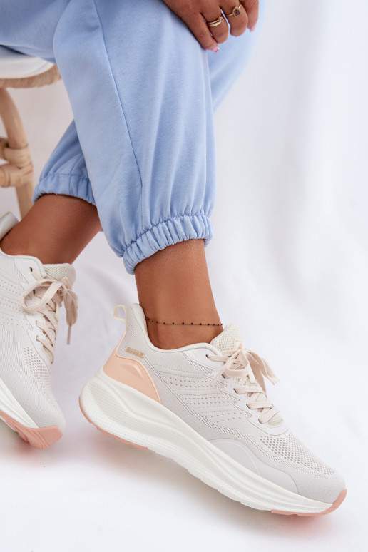 Buty Sportowe Damskie Na Platformie Beżowe Gelirae