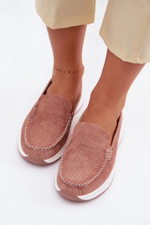 Pink Suede Women's Loafers Pevina