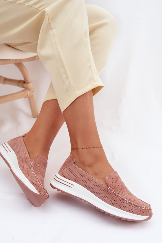 Pink Suede Women's Loafers Pevina