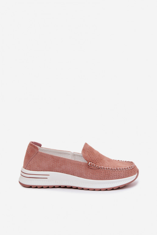Pink Suede Women's Loafers Pevina
