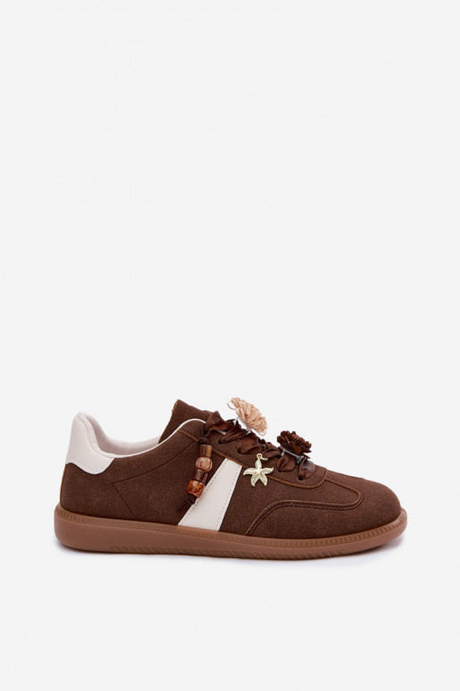 Women's Sneakers With Decorations Chocolate Lelora
