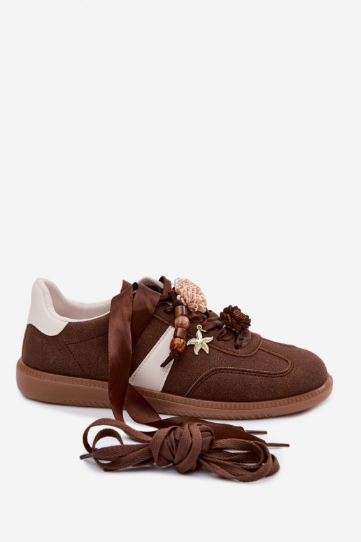 Women's Sneakers With Decorations Chocolate Lelora