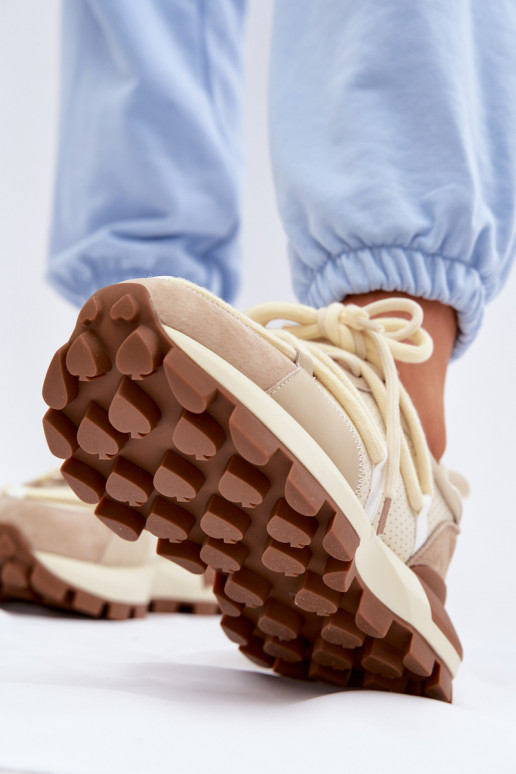 Leather Suede Women's Sneakers GOE TT2N4021 Beige