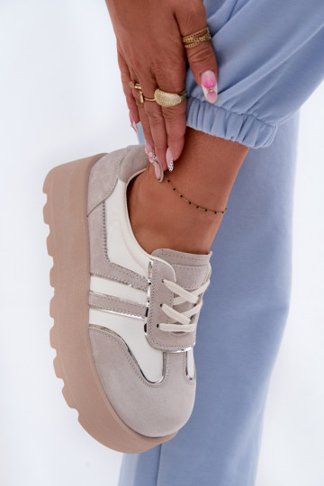 Suede Sneakers on Platform GOE TT2N4052 White