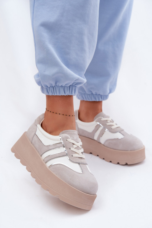 Suede Sneakers on Platform GOE TT2N4052 White